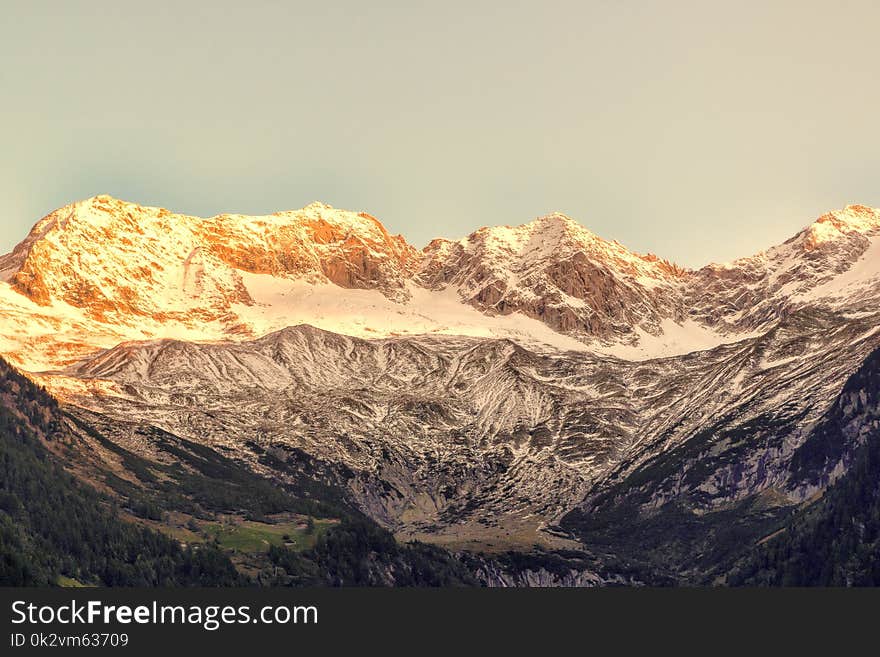 Gray Snowy Mountain