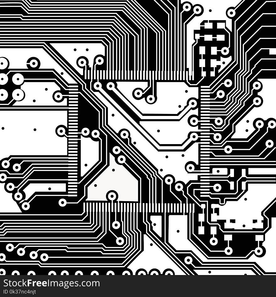 High tech electronic circuit board vector background