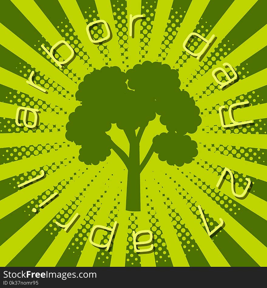 National Arbor Day. Silhouette of a tree with text Arbor Day