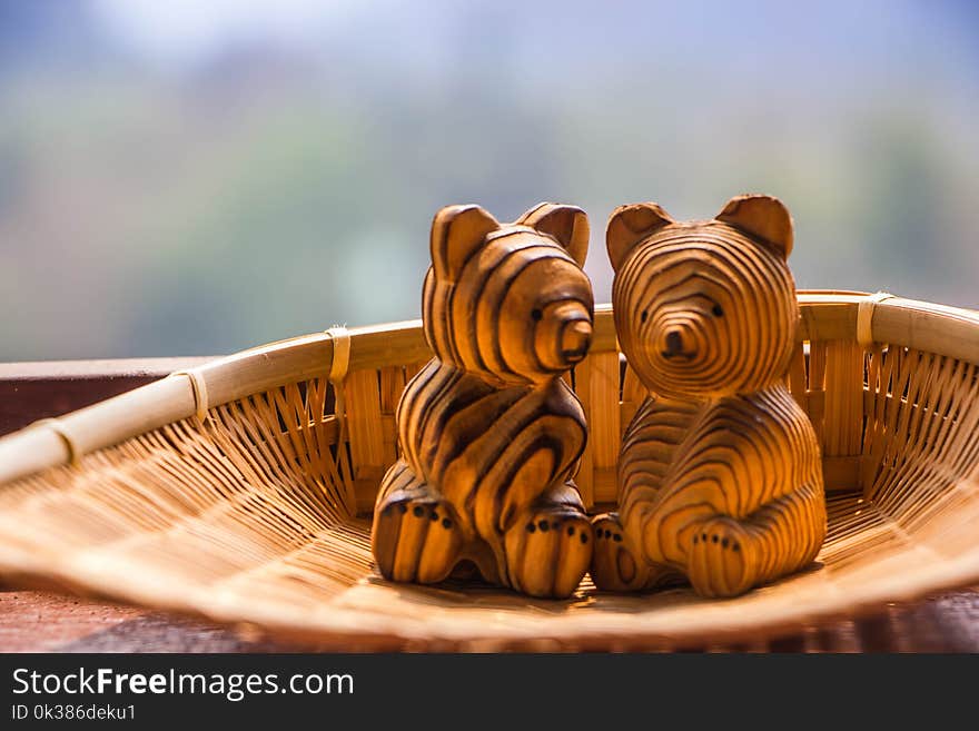 Cute wooden bear dolls