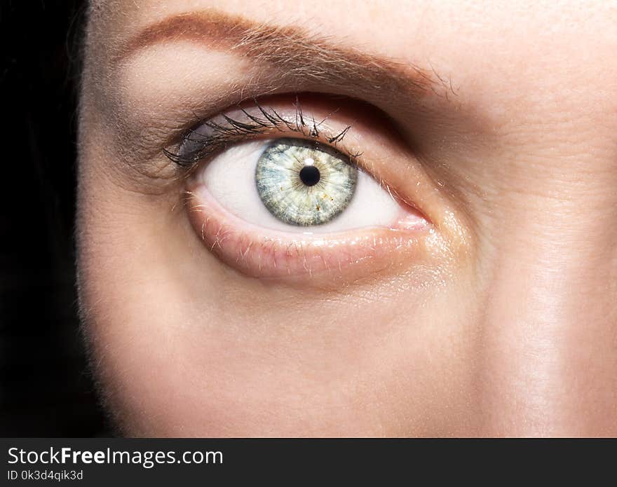 Beautiful insightful look woman`s eye