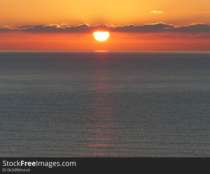 Horizon, Sky, Sunrise, Sea