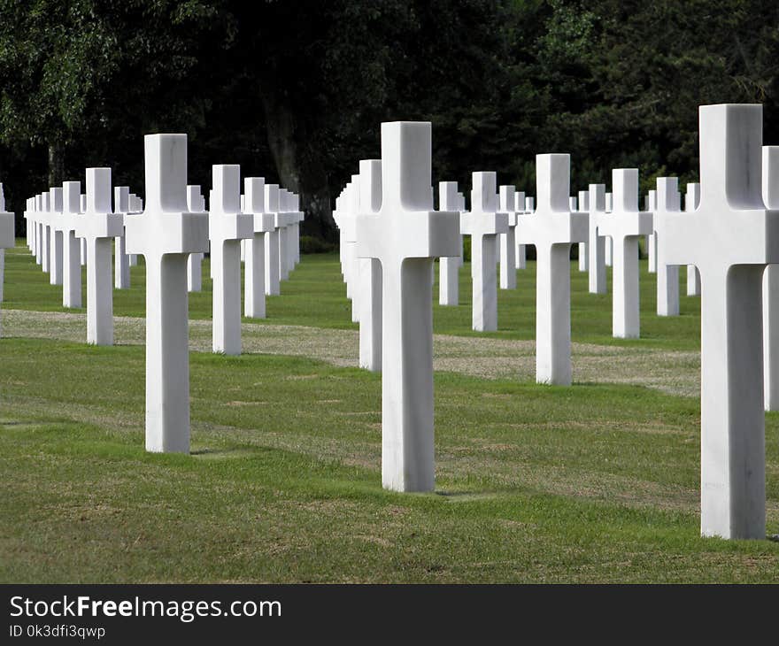 Cemetery, Grave, Cross, Headstone