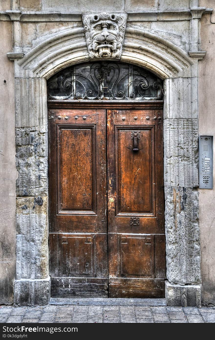 Door, Iron, Arch, Facade