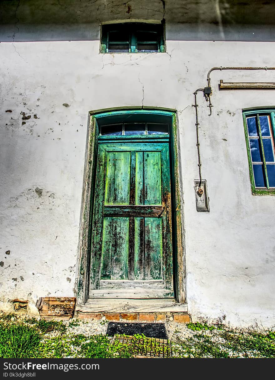 Green, Window, Door, Wall