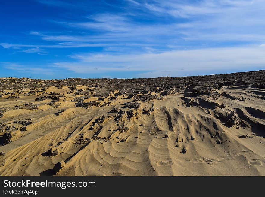 Sky, Sand, Badlands, Aeolian Landform