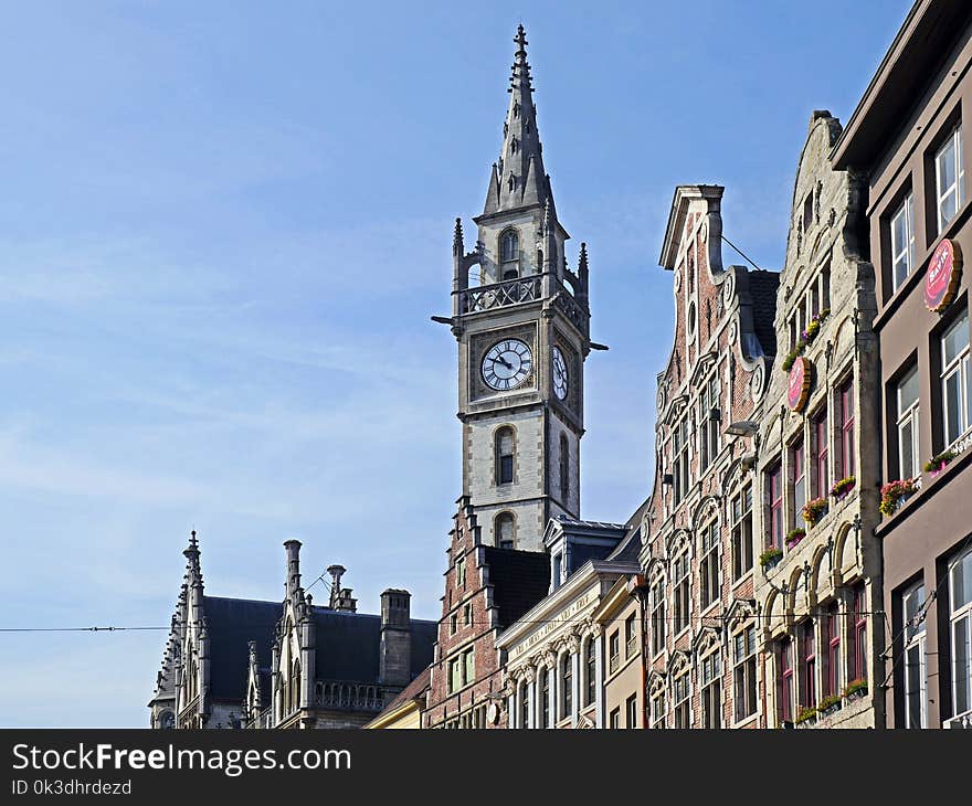 Landmark, Spire, Town, Sky