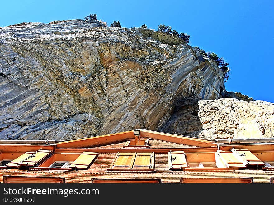 Rock, Sky, Mountain, Roof