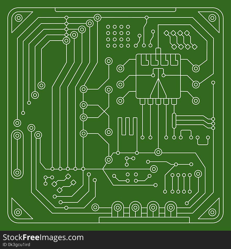 Elements of computer chip for creating a fashionable technological abstract poster. Flat vector cartoon illustration. Objects isolated on white background. Elements of computer chip for creating a fashionable technological abstract poster. Flat vector cartoon illustration. Objects isolated on white background.