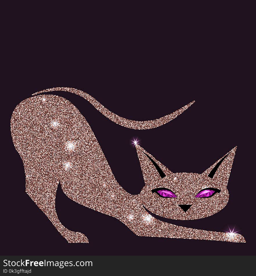 Gold rose cat with violet eyes