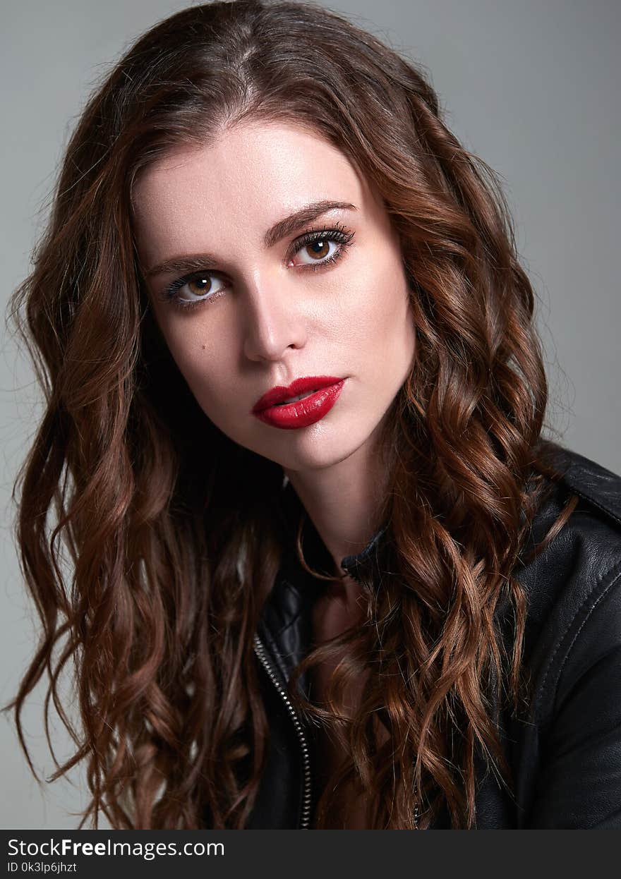 Close-up portrait of beautiful young woman