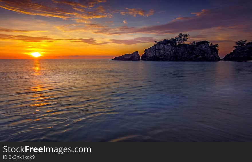 Scenic View of the Ocean During Sunset