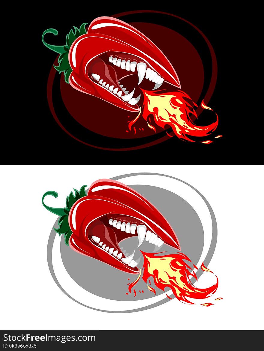 Vector illustration of two very angry peppers