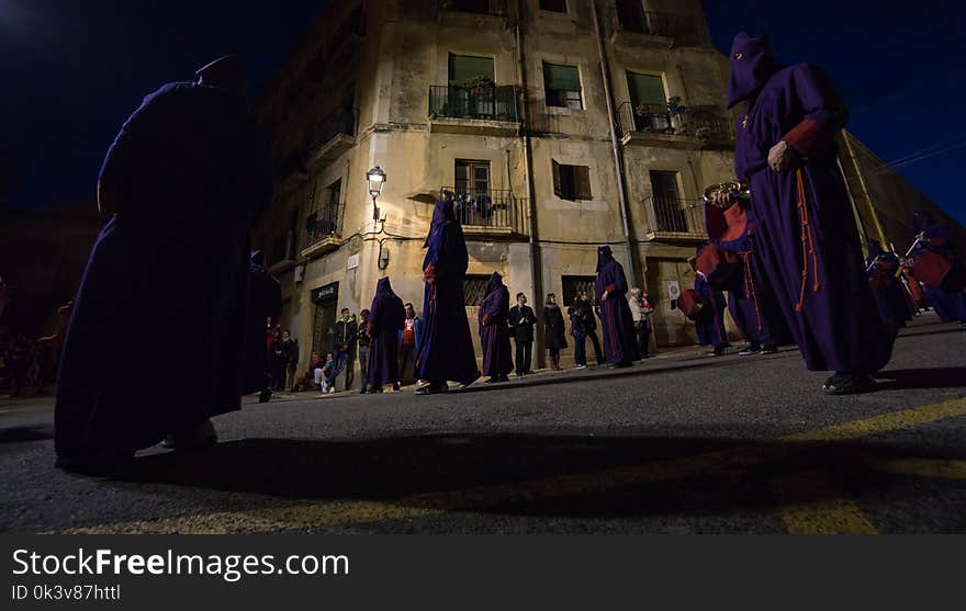 Easter procession celebrates on holy friday in Tarragona. Silence, tradition and religion in a very impressive and historic place. Easter procession celebrates on holy friday in Tarragona. Silence, tradition and religion in a very impressive and historic place