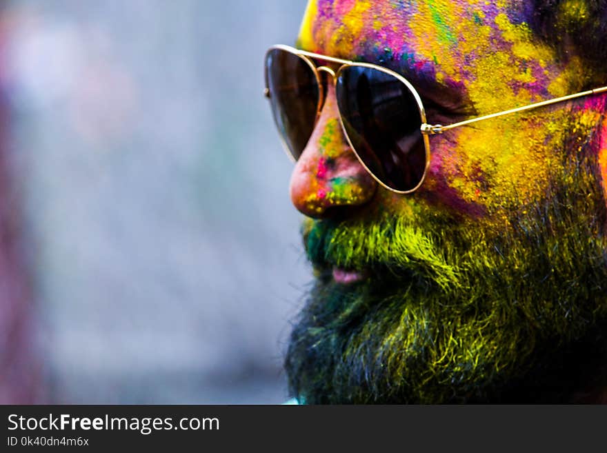 Man Wearing Black Aviator Sunglasses