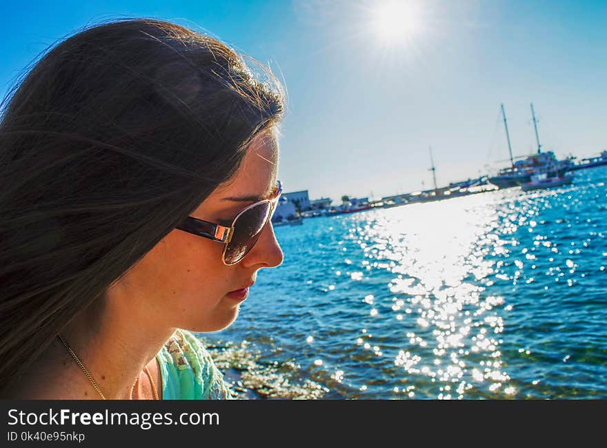 Woman Wearing Black Sunglasses