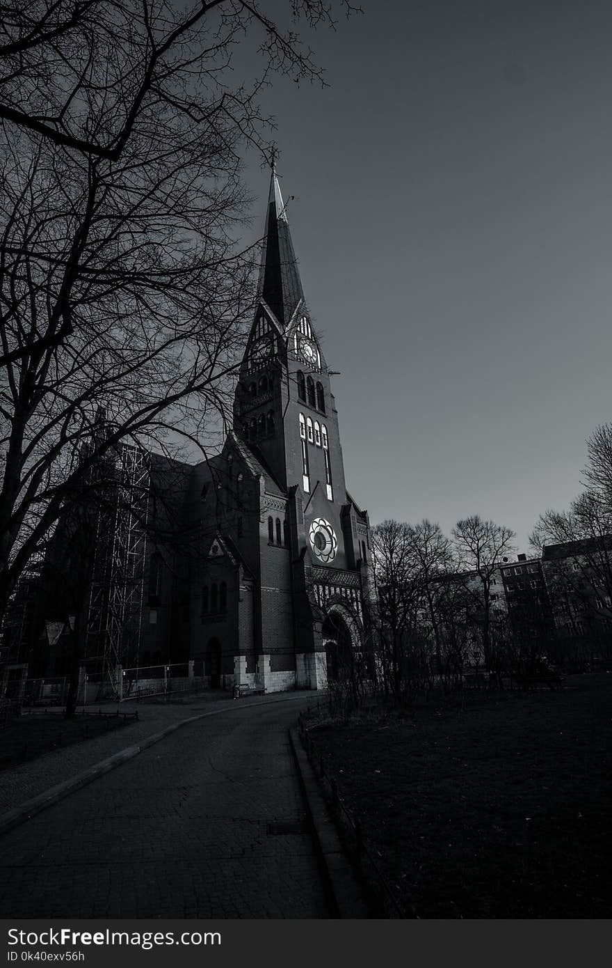 Grayscale Photography of Cathedral