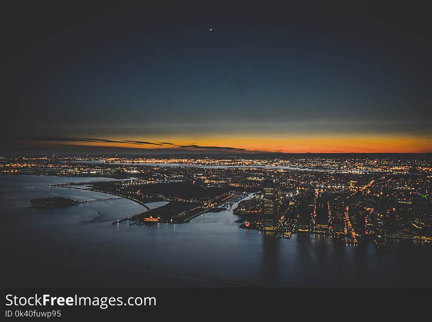 Bird&#x27;s Eye Photo of City Skyline