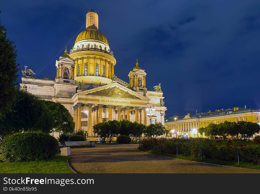 St. Isaac`s Cathedral on Isaac square in St. Petersburg