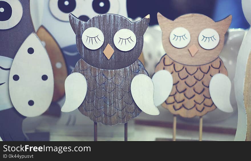 Decorative Wooden Owls