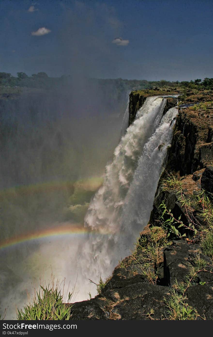 Water flows, Victoria falls, Zambia