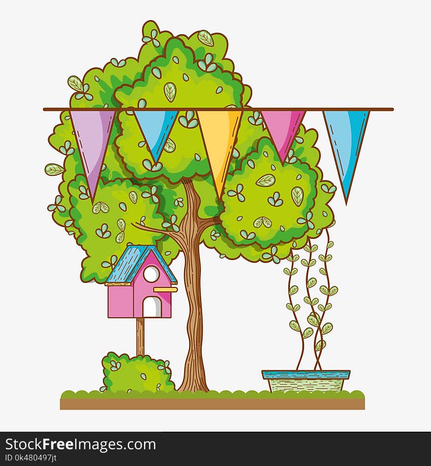 Garden party celebration cute cartoons vector illustration graphic design. Garden party celebration cute cartoons vector illustration graphic design