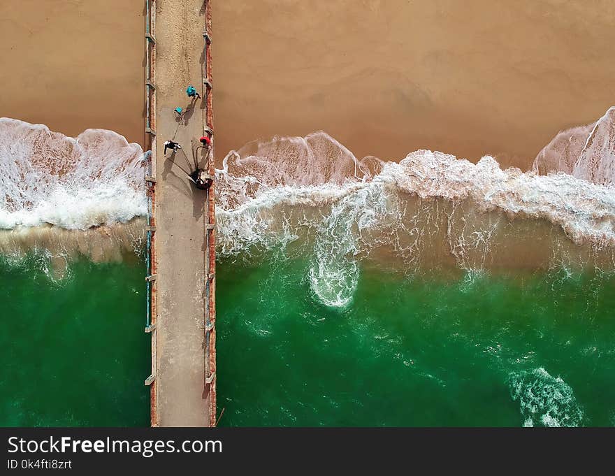 Bird&#x27;s Eye View of People On Boardwalk