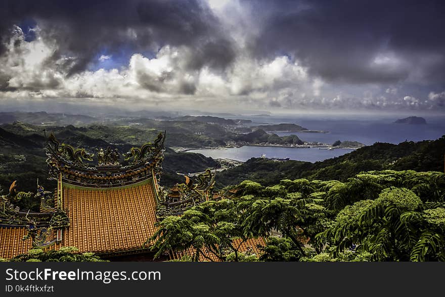 Aerial Photography of Brown Temple on Top of Mountain