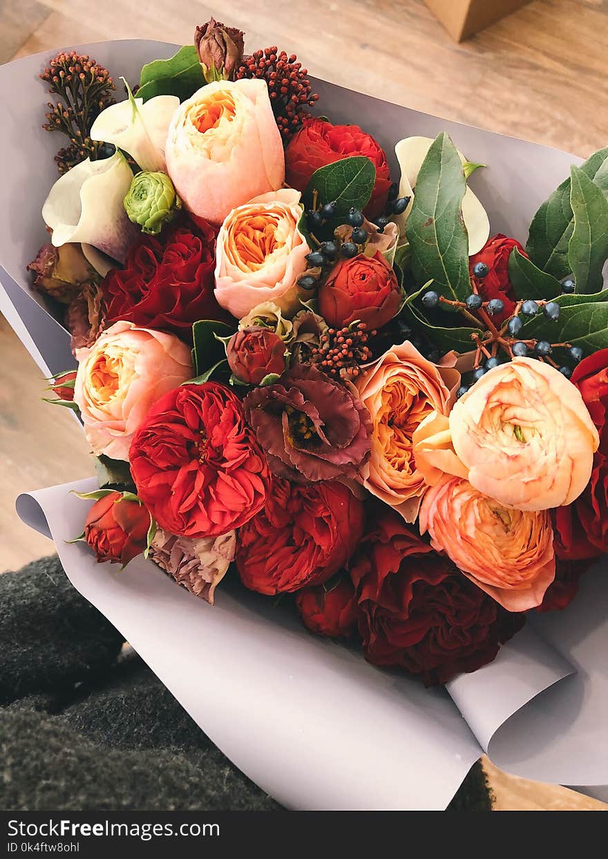 Bouquet of Flowers Covered in Paper