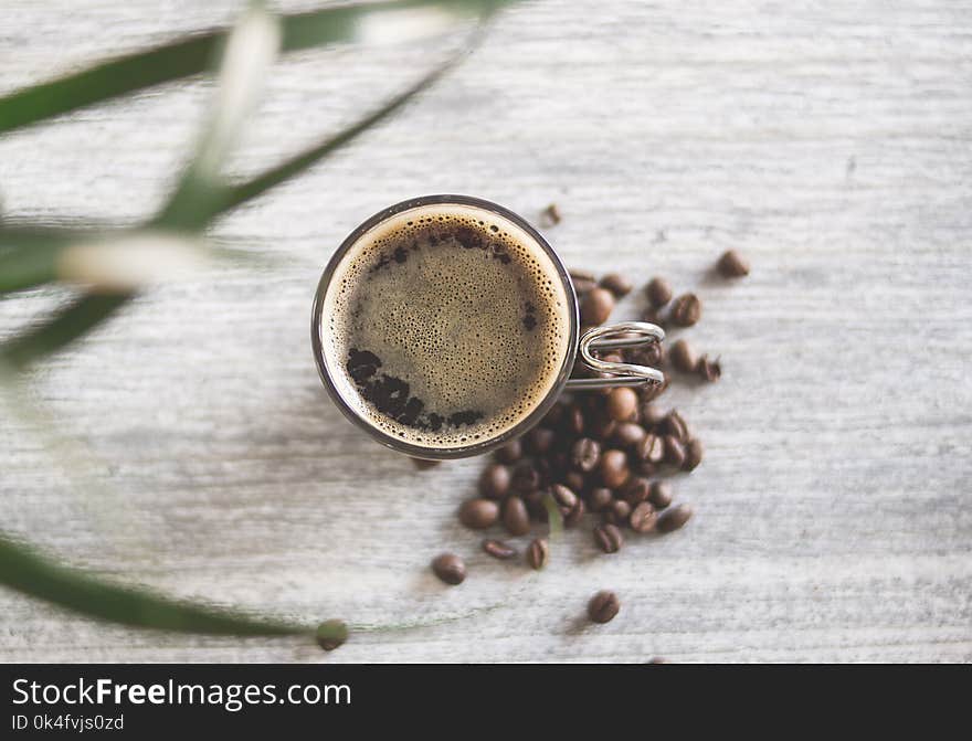 Clear Glass Cup Filled With Coffee