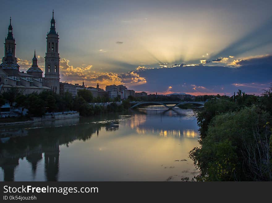 Reflection, Sky, Nature, Waterway