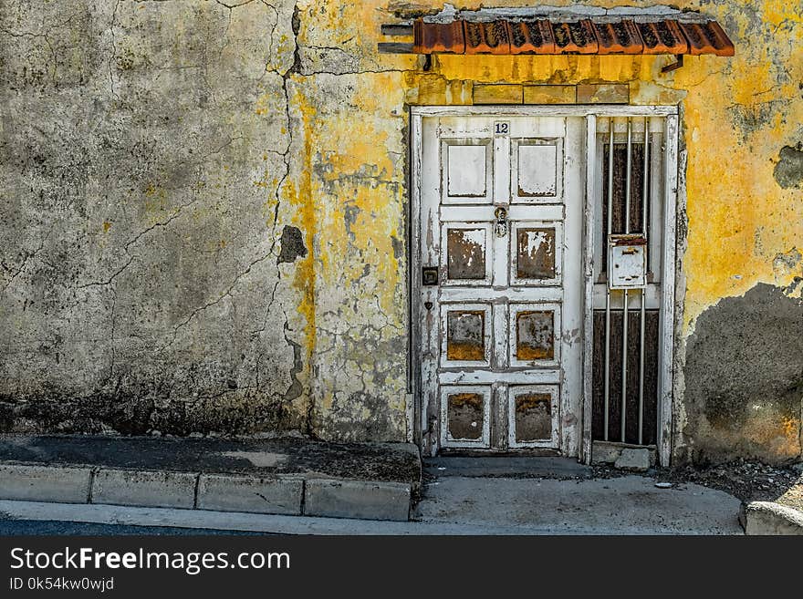 Yellow, Wall, Door, Window