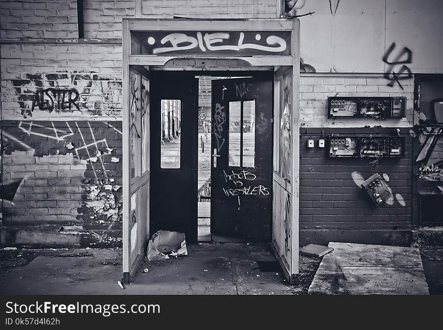 Black And White, Infrastructure, Urban Area, Wall