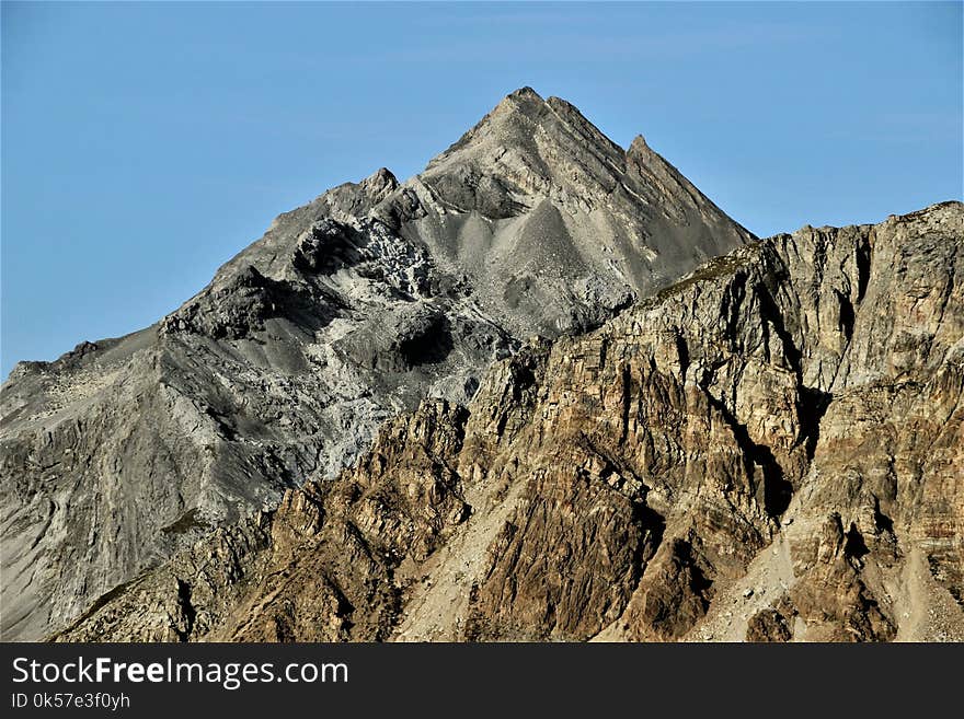 Mountainous Landforms, Ridge, Mountain, Rock