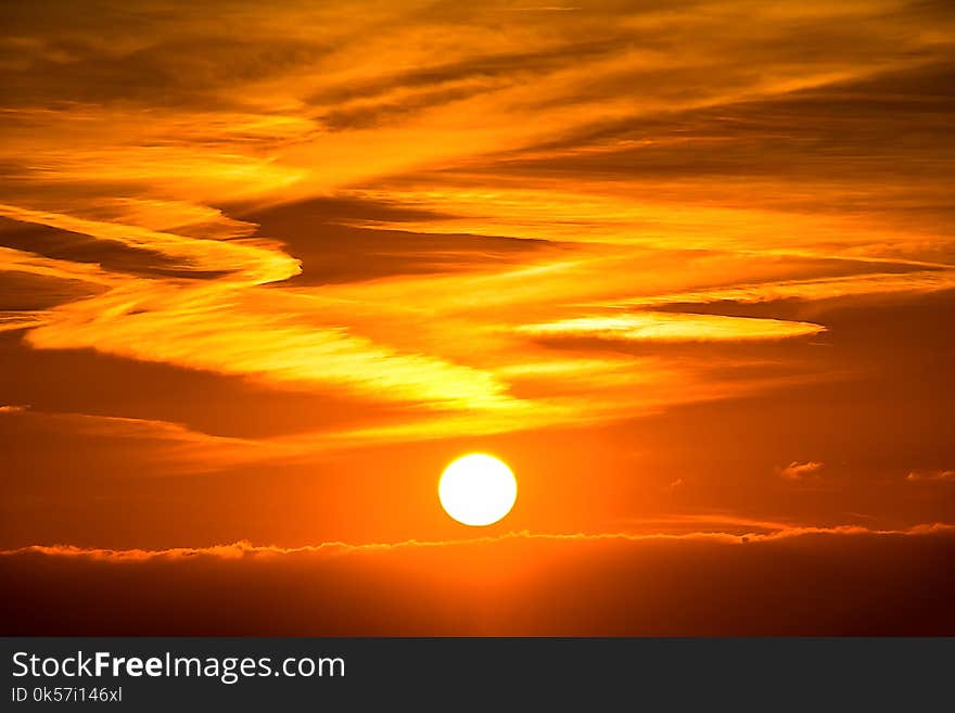 Sky, Afterglow, Red Sky At Morning, Sun