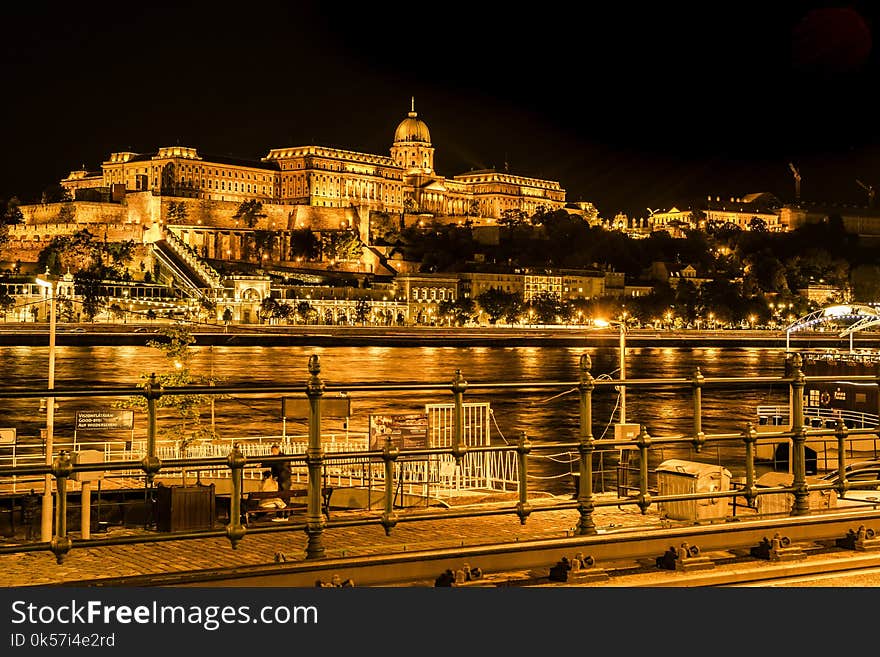 Reflection, Night, Landmark, Cityscape