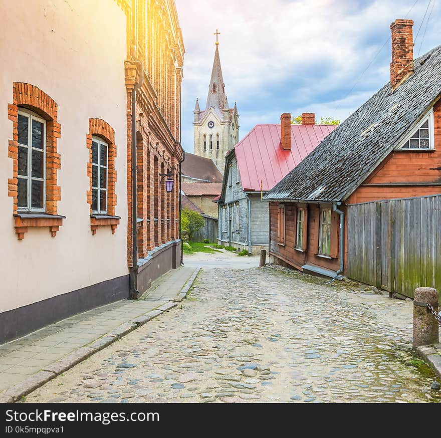 Street leading to the medieval temple,Cesis, Latvia