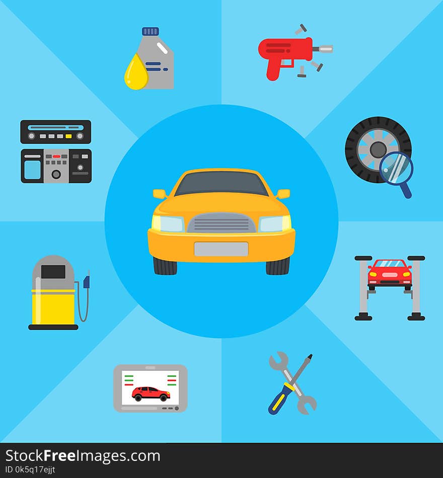 Vector illustration car service elements automobile