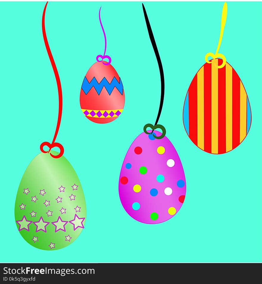 Colorful Decorated Easter Eggs For Use In Easter