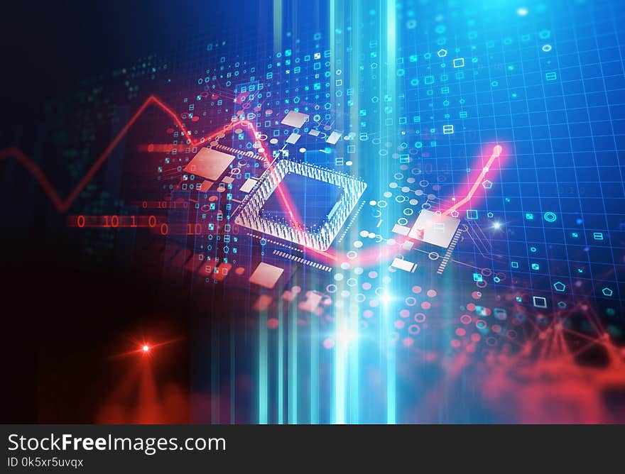 3d rendering futuristic blue circuit board background illustration. 3d rendering futuristic blue circuit board background illustration