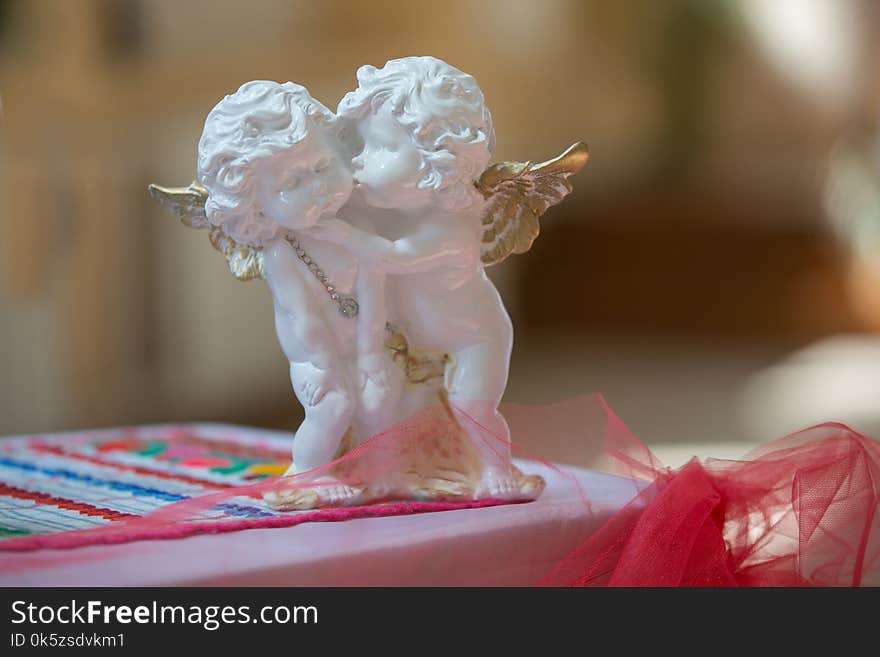 Statue of two angels.Wedding figurine. Statue of two angels.Wedding figurine