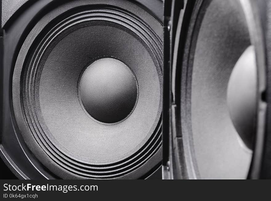 Professional studio speaker. Musical speaker. High quality sound concept. Professional studio speaker. Musical speaker. High quality sound concept.