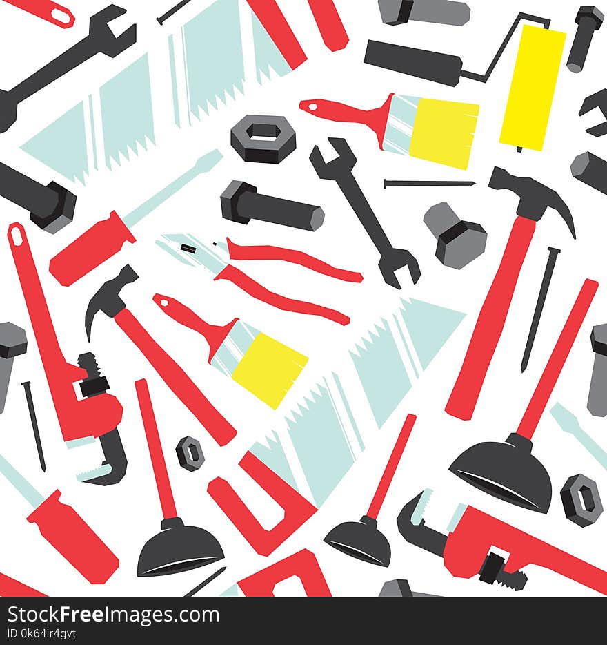 Seamless pattern of hand tools