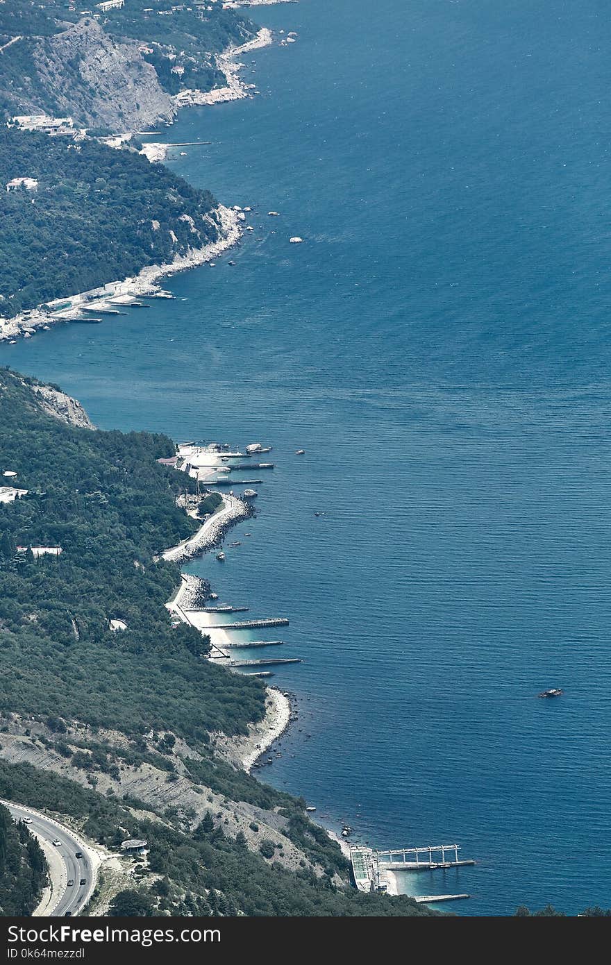 View from the cliffs on the sea coast