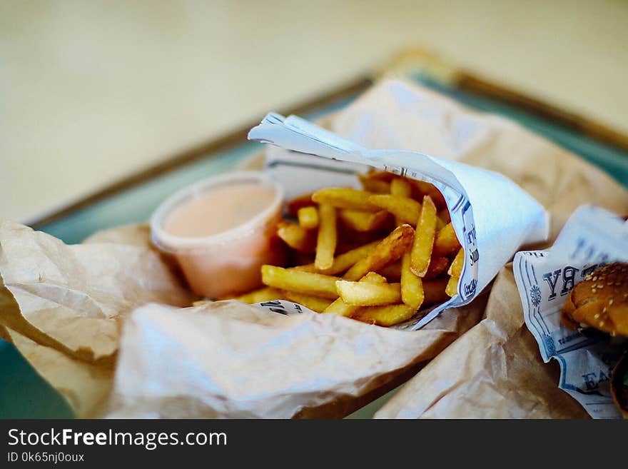 French Fries on White Paper