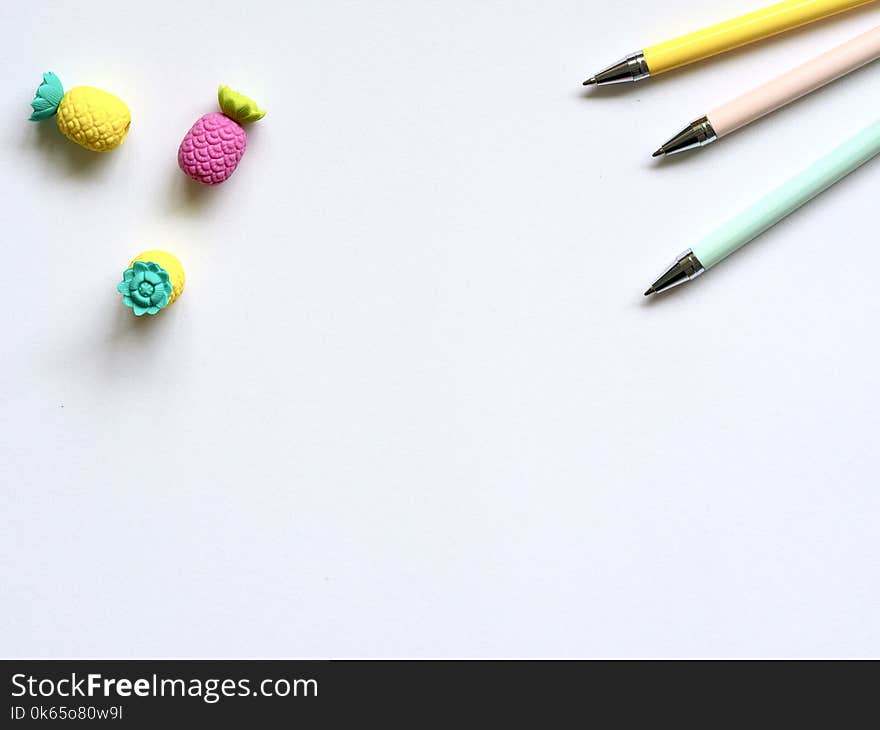 Photo of Three Assorted-color Pencils