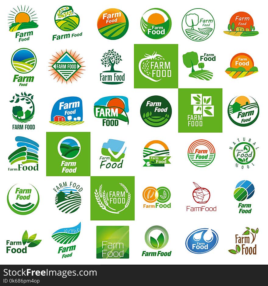 Farm food logo set