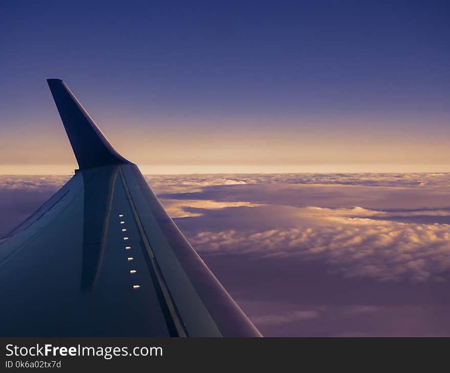 Air travel in the blu sky. Air travel in the blu sky