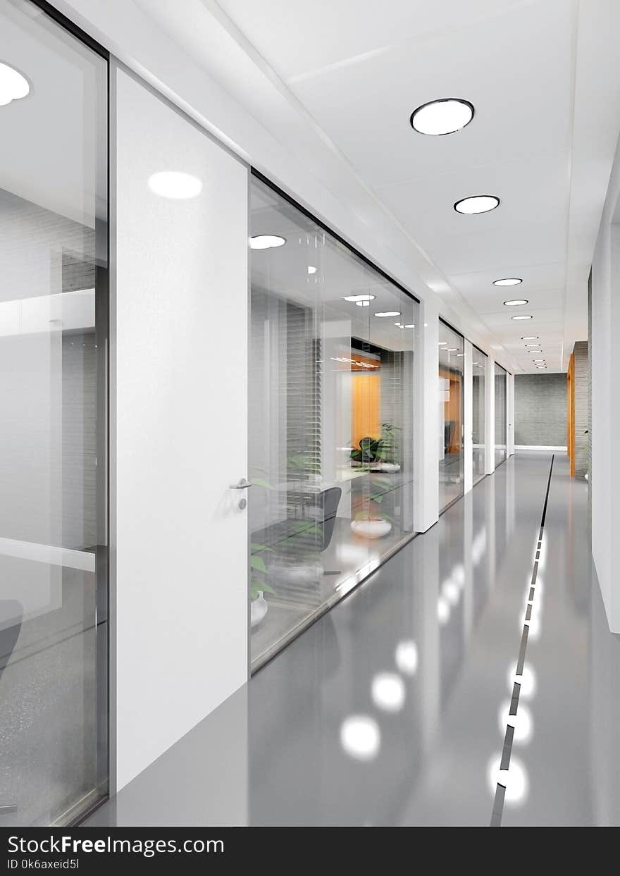 Corridor of modern office building