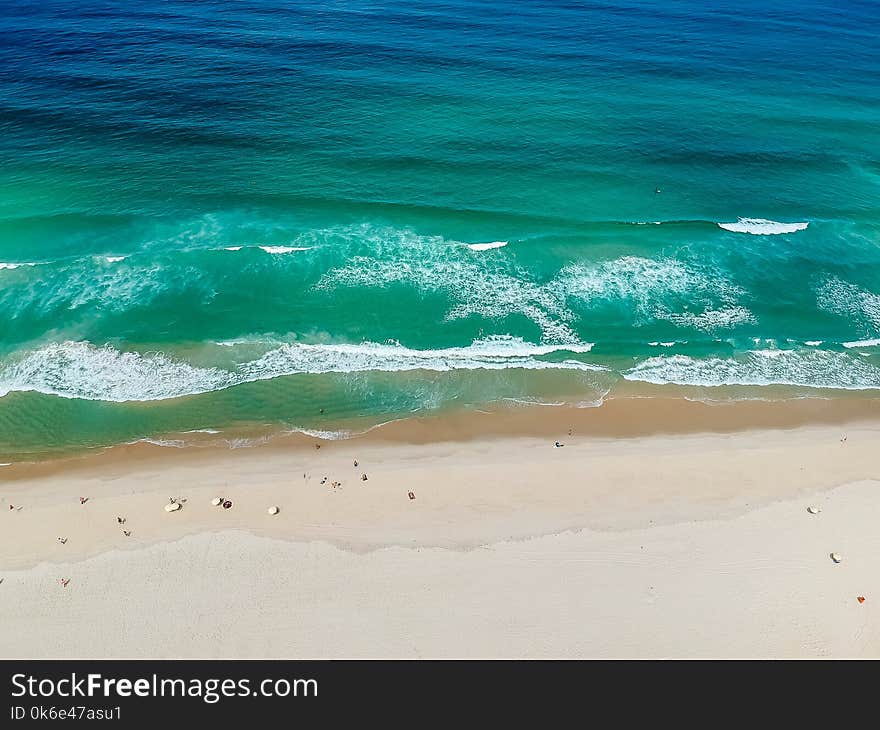 Drone photo of Barra da Tijuca beach, Rio de Janeiro, Brazil.